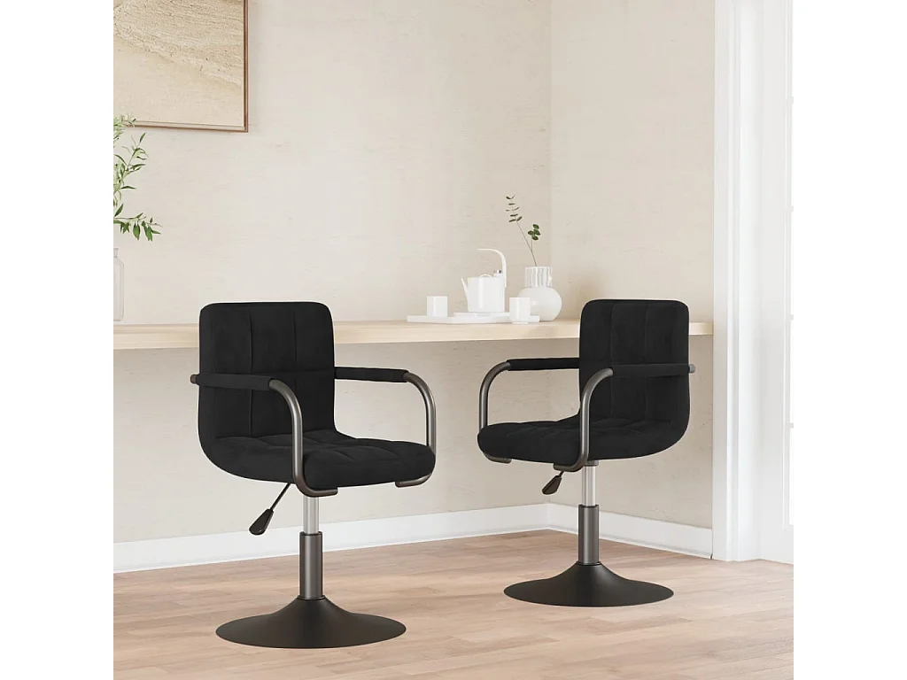 Sillas de comedor giratorias 2 unidades terciopelo negro