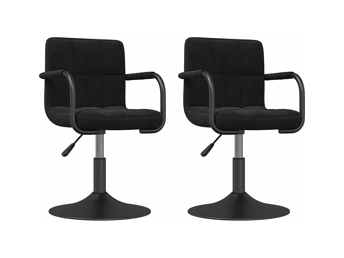 Cadeiras de jantar giratórias 2 peças veludo preto