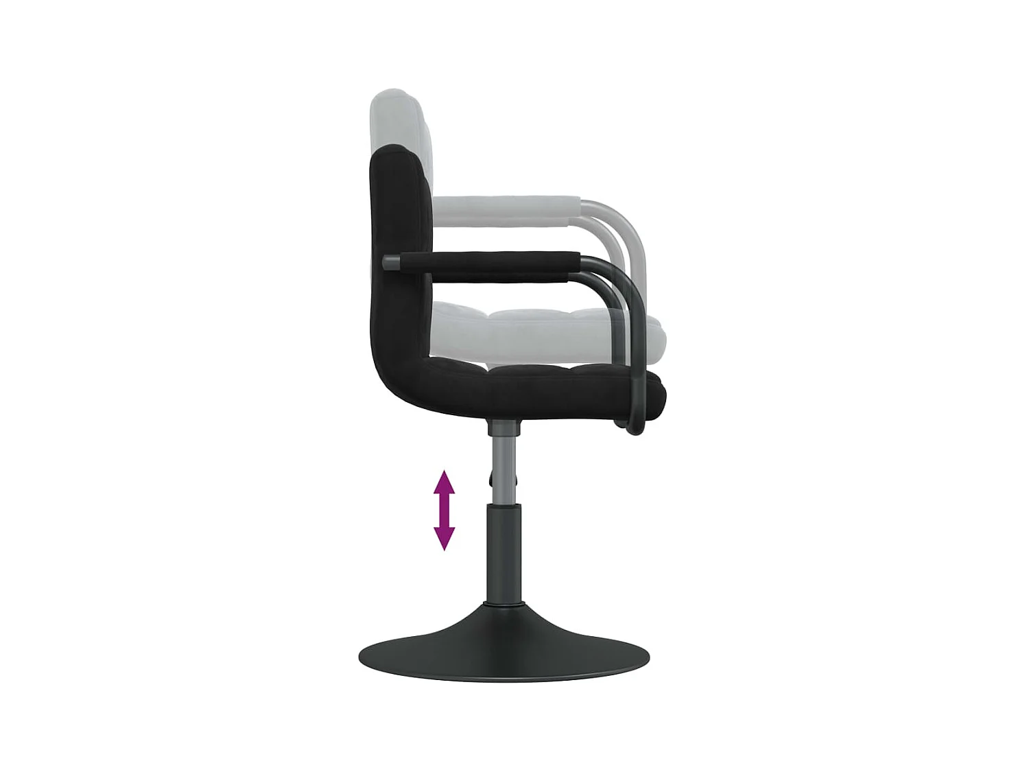 Cadeiras de jantar giratórias 2 peças veludo preto