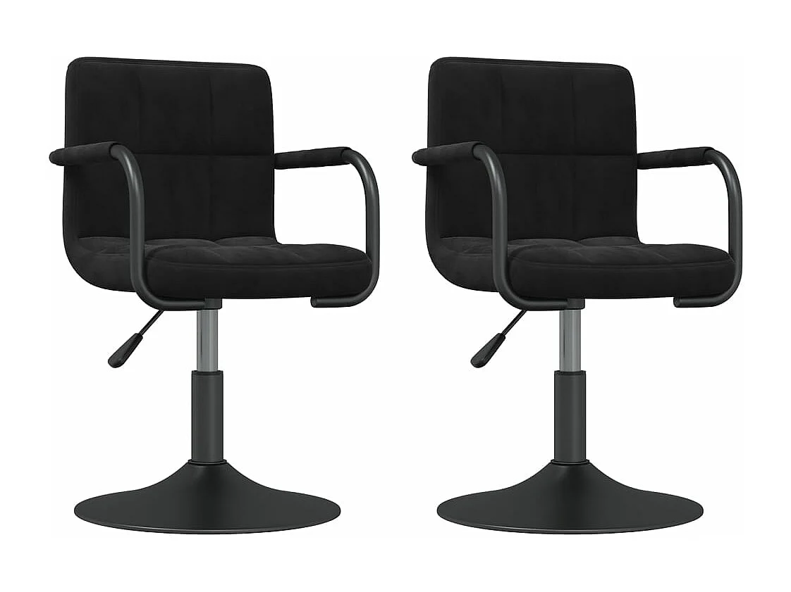 Chaises pivotantes à manger lot de 2 noir velours