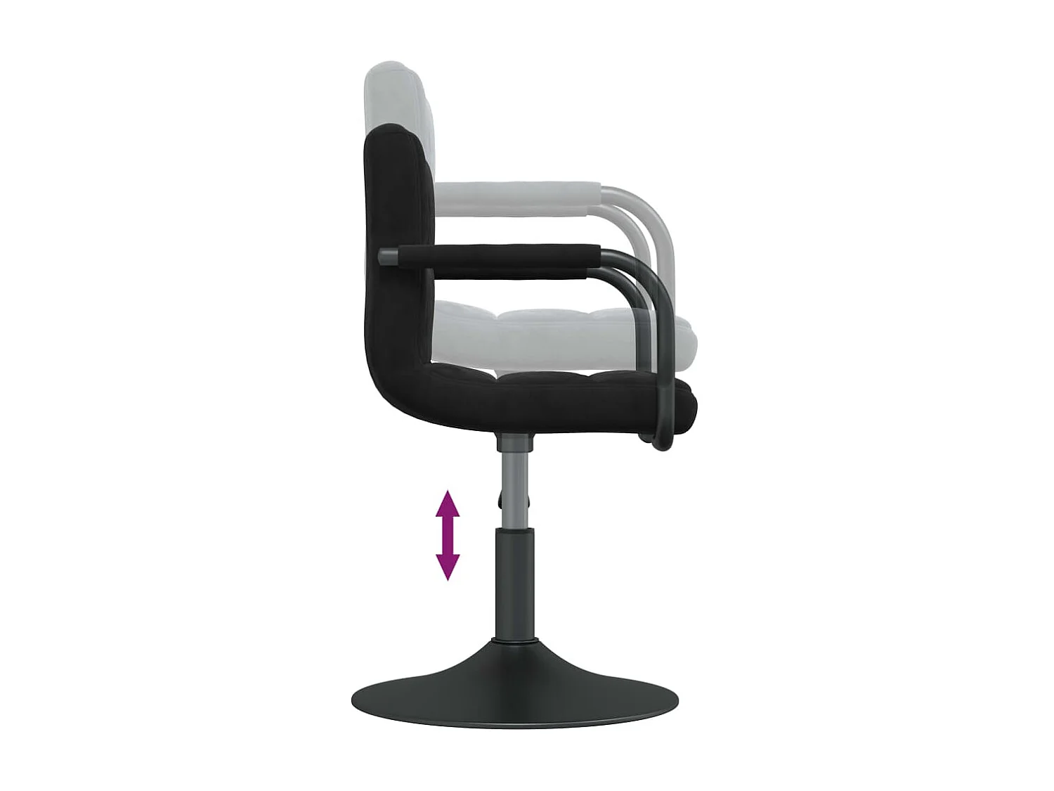 Chaises pivotantes à manger lot de 2 noir velours