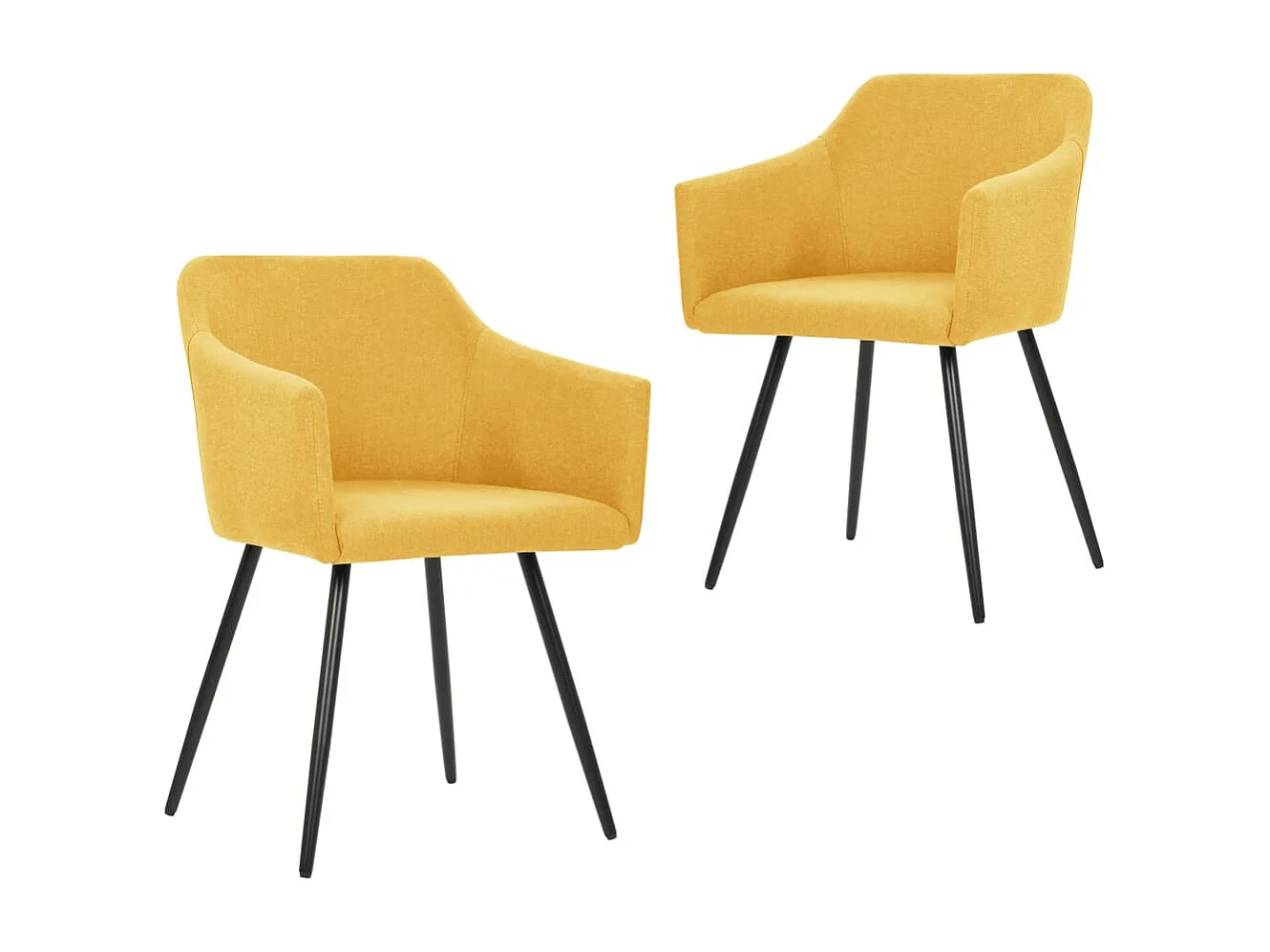 Chaises à manger lot de 2 jaune tissu