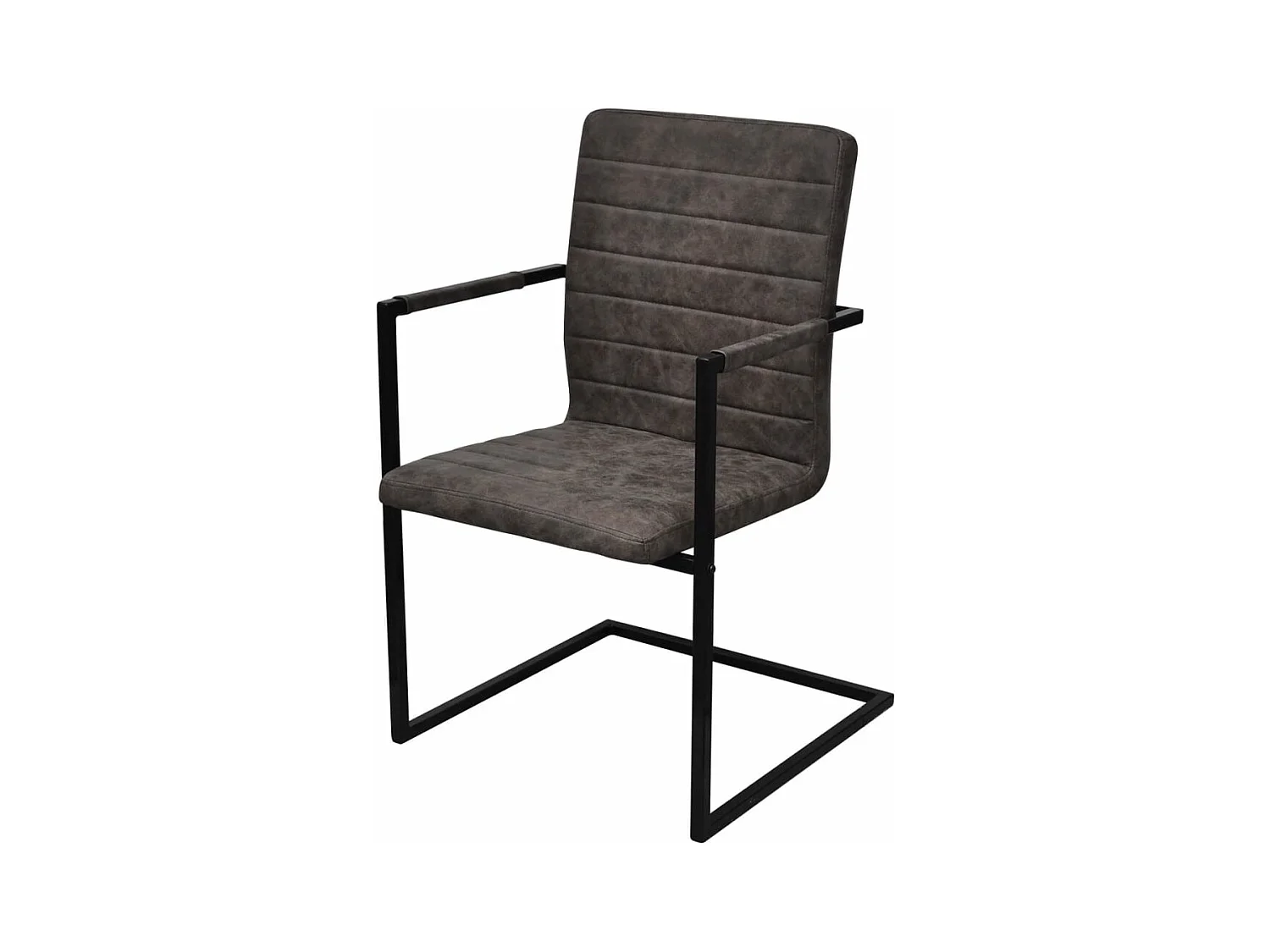 Chaises à manger cantilever lot de 2 marron similicuir