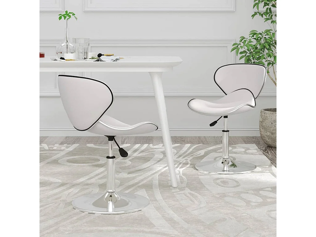 Cadeiras de jantar 2 peças couro artificial branco