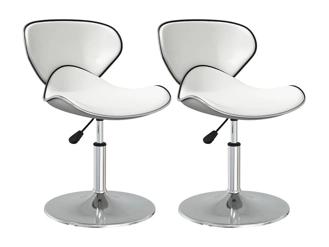 Cadeiras de jantar 2 peças couro artificial branco