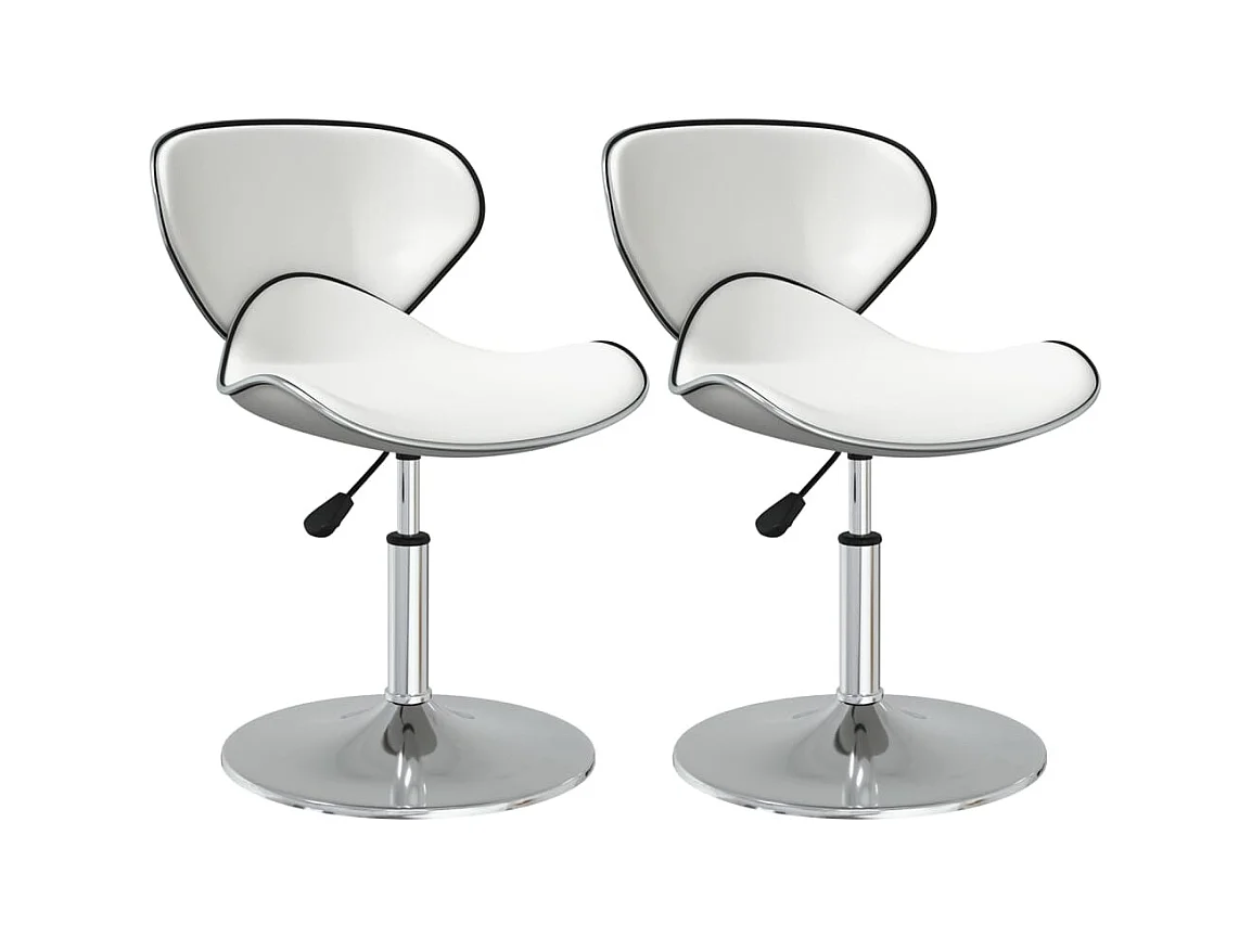 Chaises à manger lot de 2 blanc similicuir