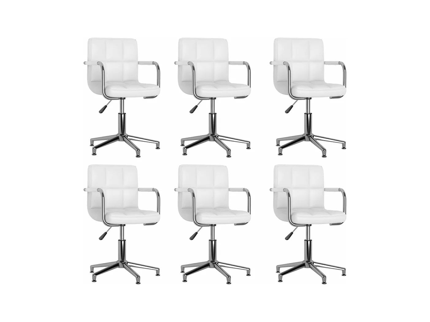 Chaises à manger pivotantes lot de 6 blanc similicuir