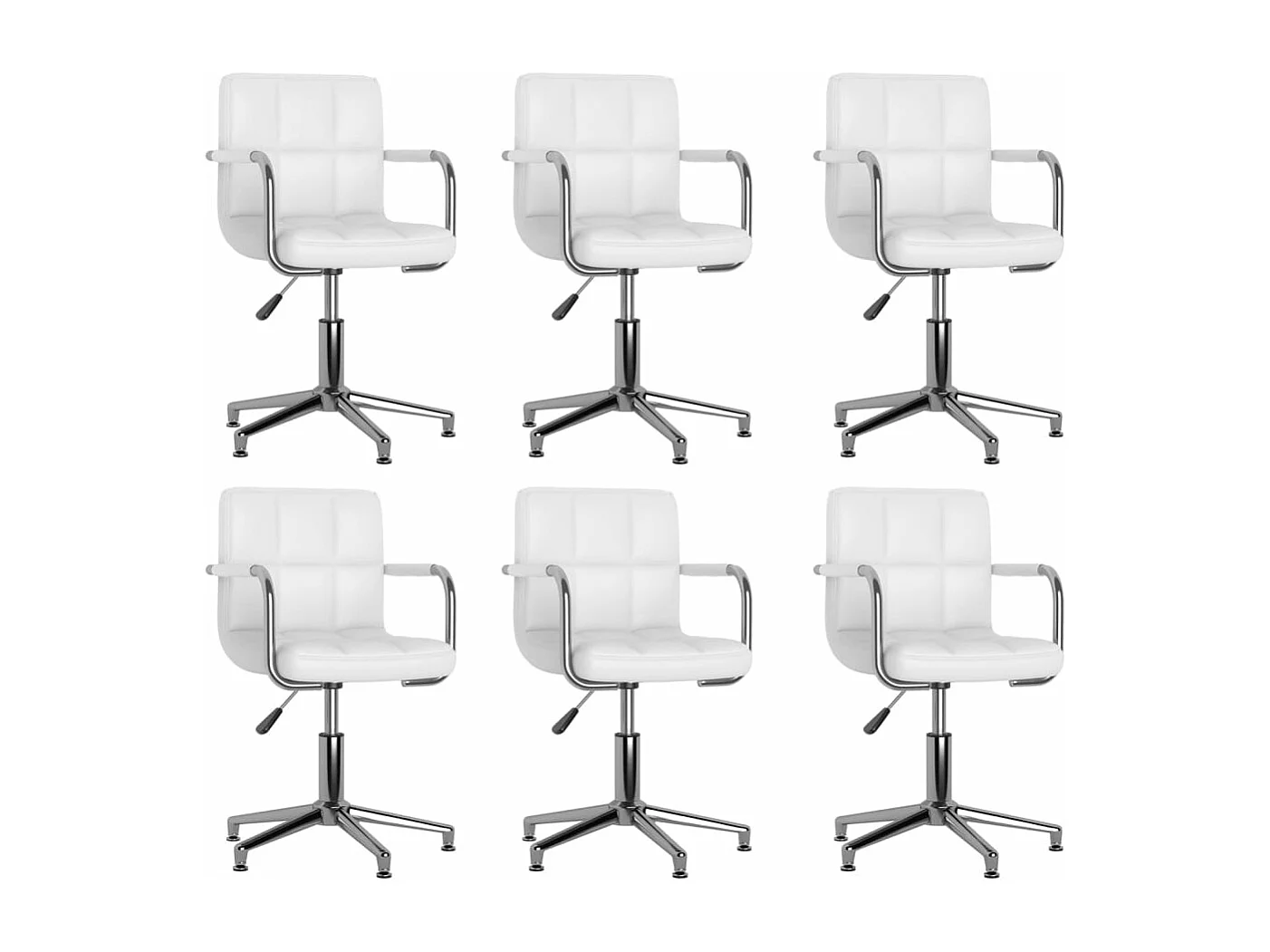 Chaises à manger pivotantes lot de 6 blanc similicuir
