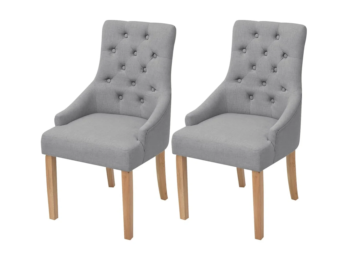 Chaises à manger lot de 2 gris clair tissu