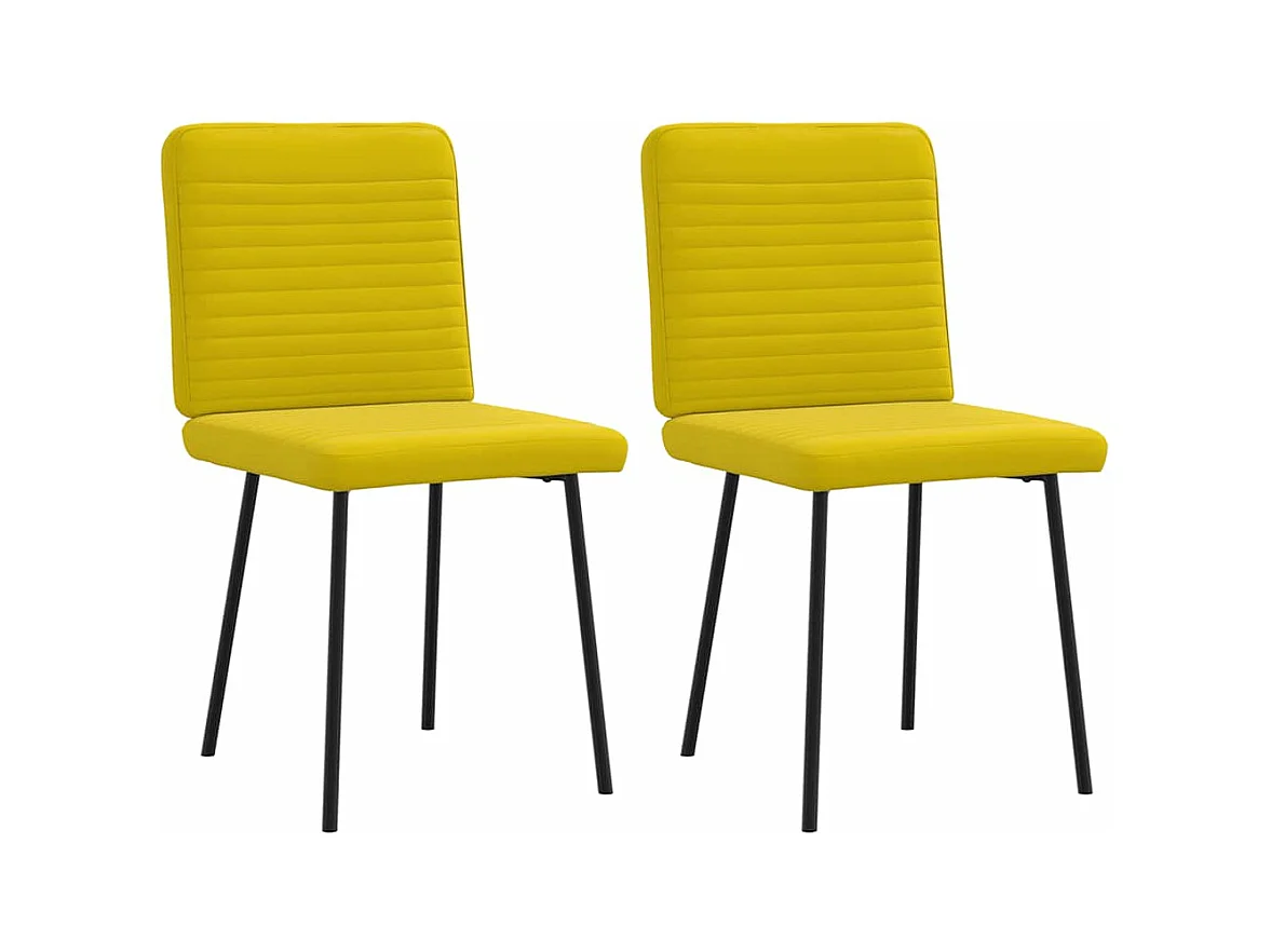 Chaises à manger lot de 2 Jaune Velours