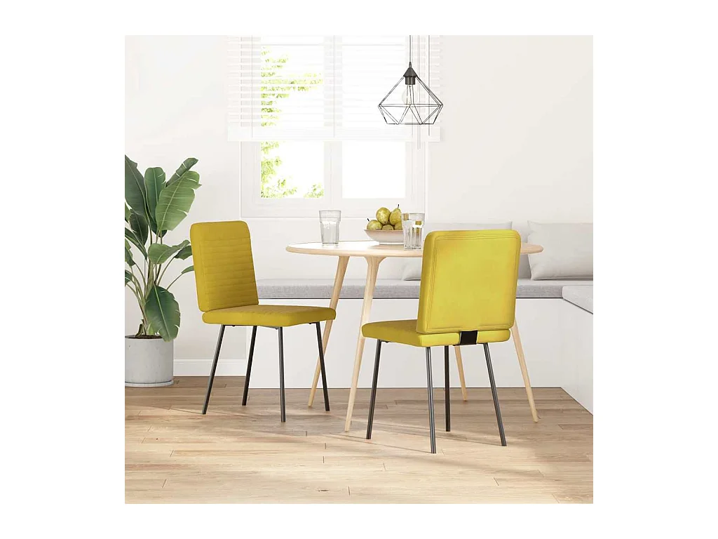 Sillas de comedor 2 unidades terciopelo amarillo