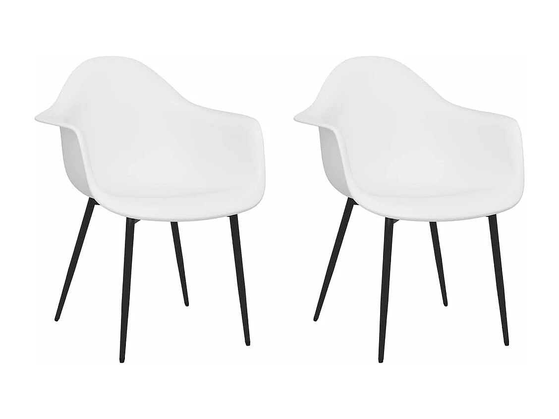 Sillas de comedor 2 unidades blancas PP