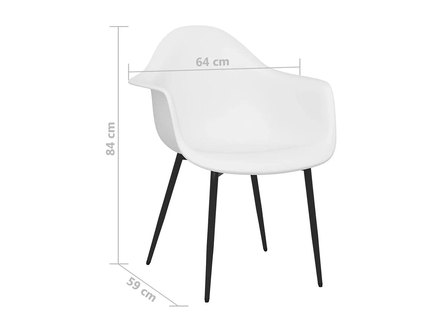 Sillas de comedor 2 unidades blancas PP