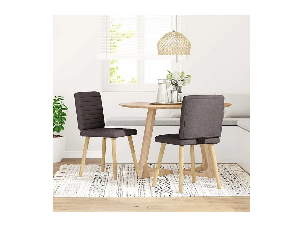 Chaises à manger lot de 2 marron foncé tissu
