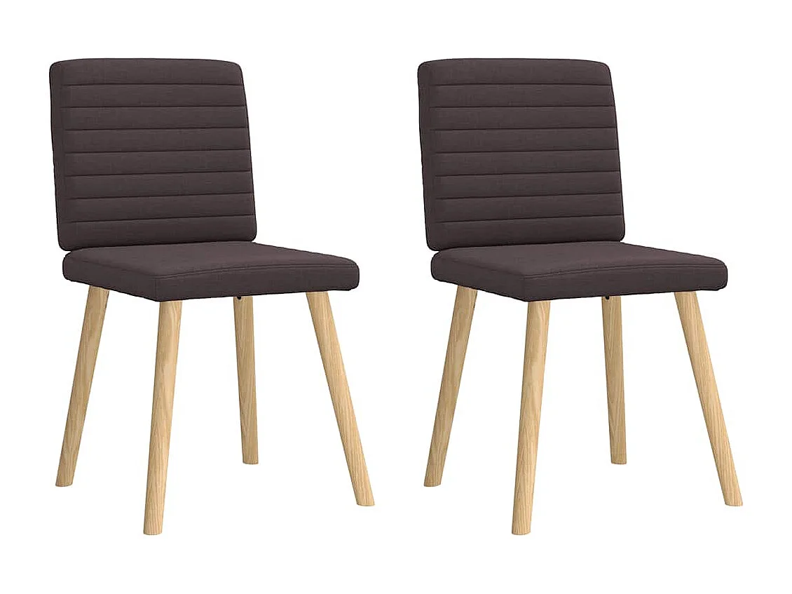 Chaises à manger lot de 2 marron foncé tissu