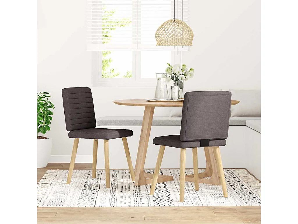 Chaises à manger lot de 2 marron foncé tissu