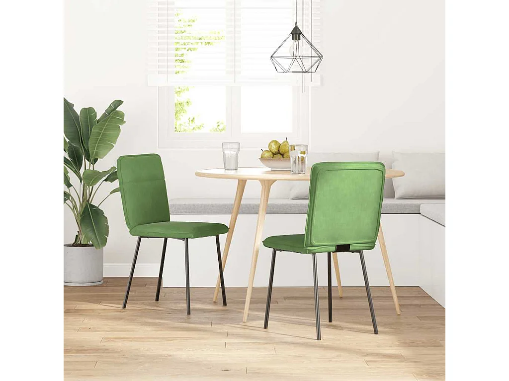 Sillas de comedor 2 unidades terciopelo verde claro