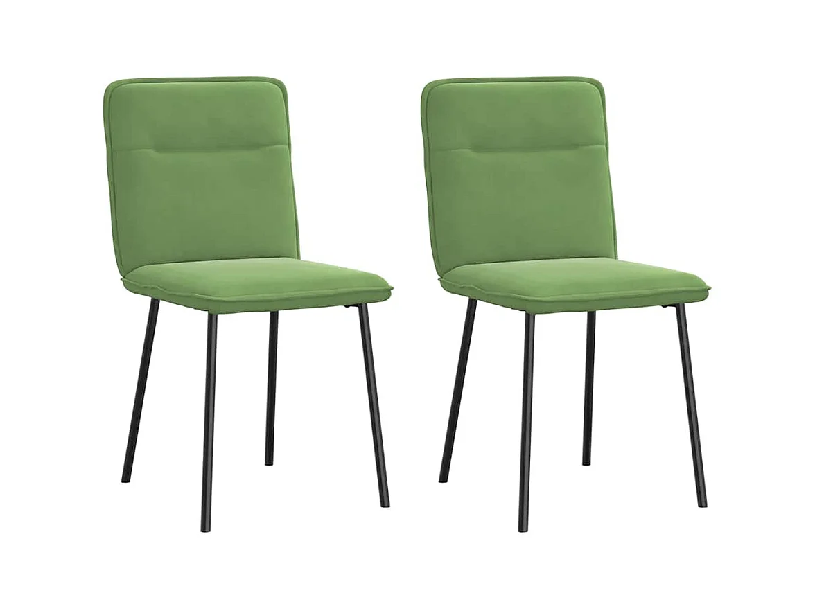 Chaises à manger lot de 2 Vert clair Velours