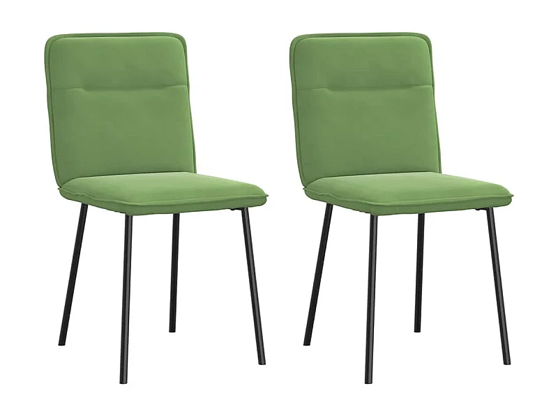 Chaises à manger lot de 2 Vert clair Velours