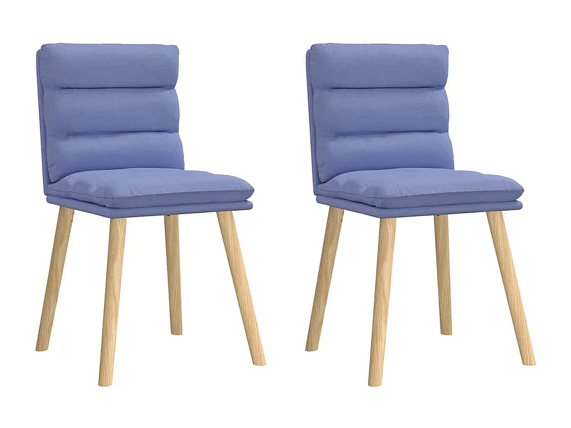 Chaises à manger lot de 2 bleu jean tissu