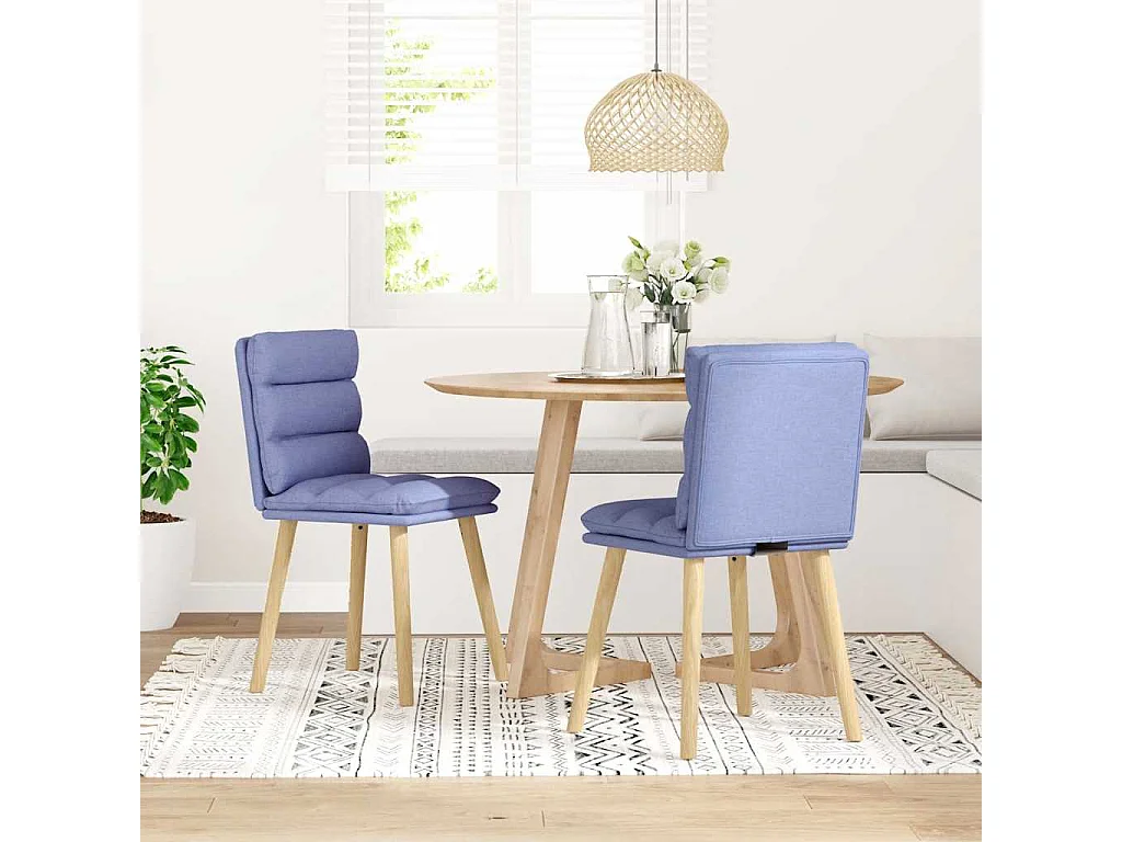 Chaises à manger lot de 2 bleu jean tissu