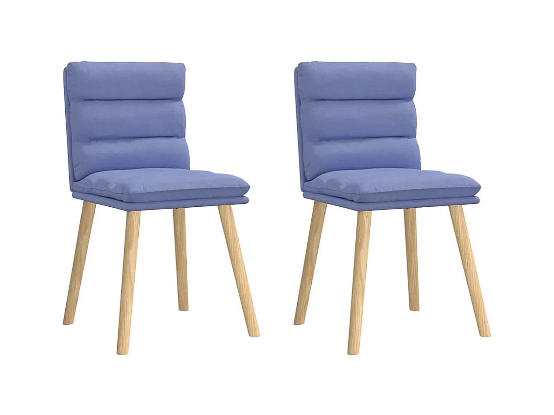 Chaises à manger lot de 2 bleu jean tissu