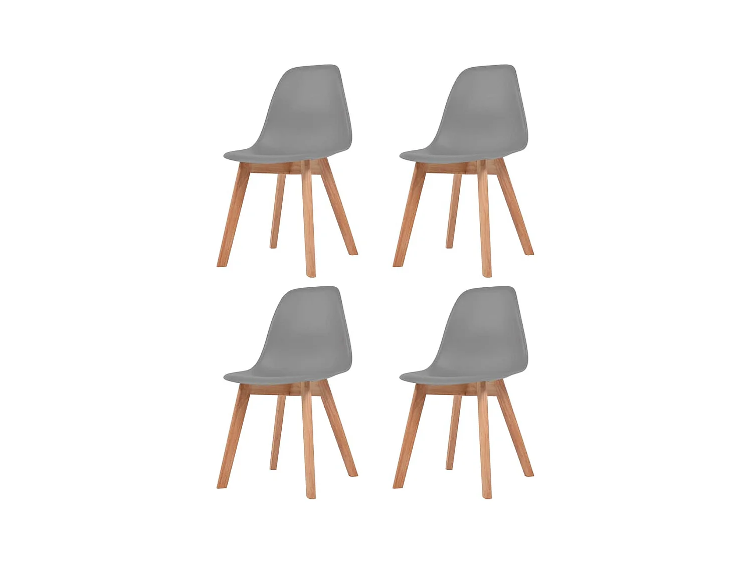 Chaises à manger lot de 4 Gris Plastique
