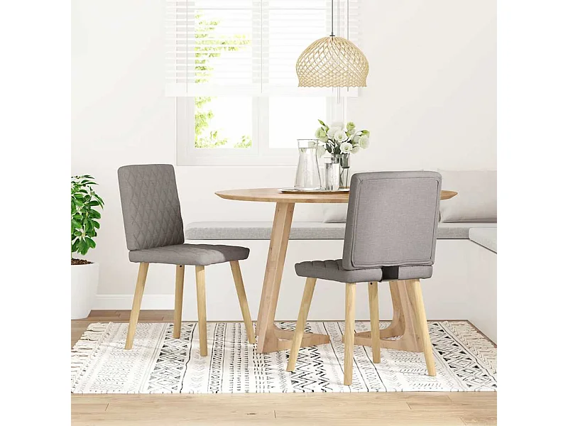 Sillas de comedor 2 unidades tela gris taupé