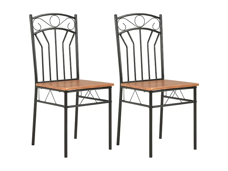 Chaises à manger lot de 2 marron MDF