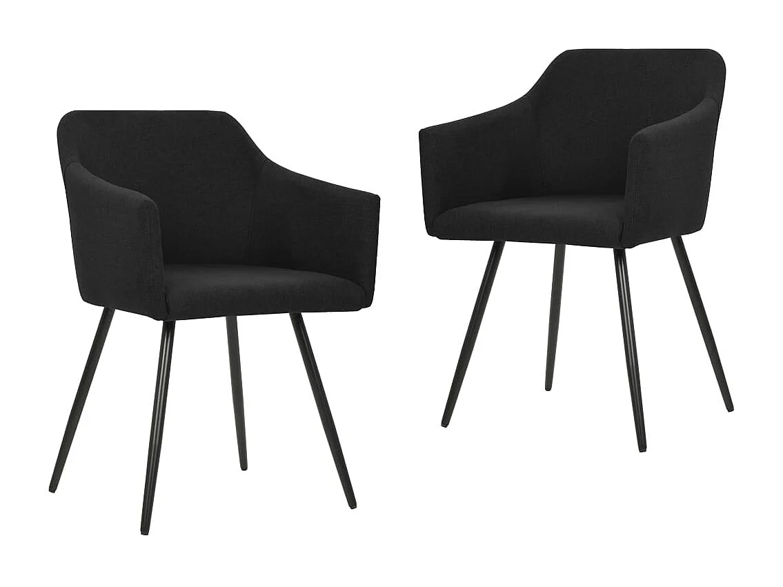 Cadeiras de jantar 2 peças tecido preto