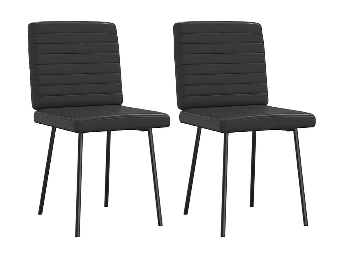 Eetkamerstoelen 2 st kunstleer zwart