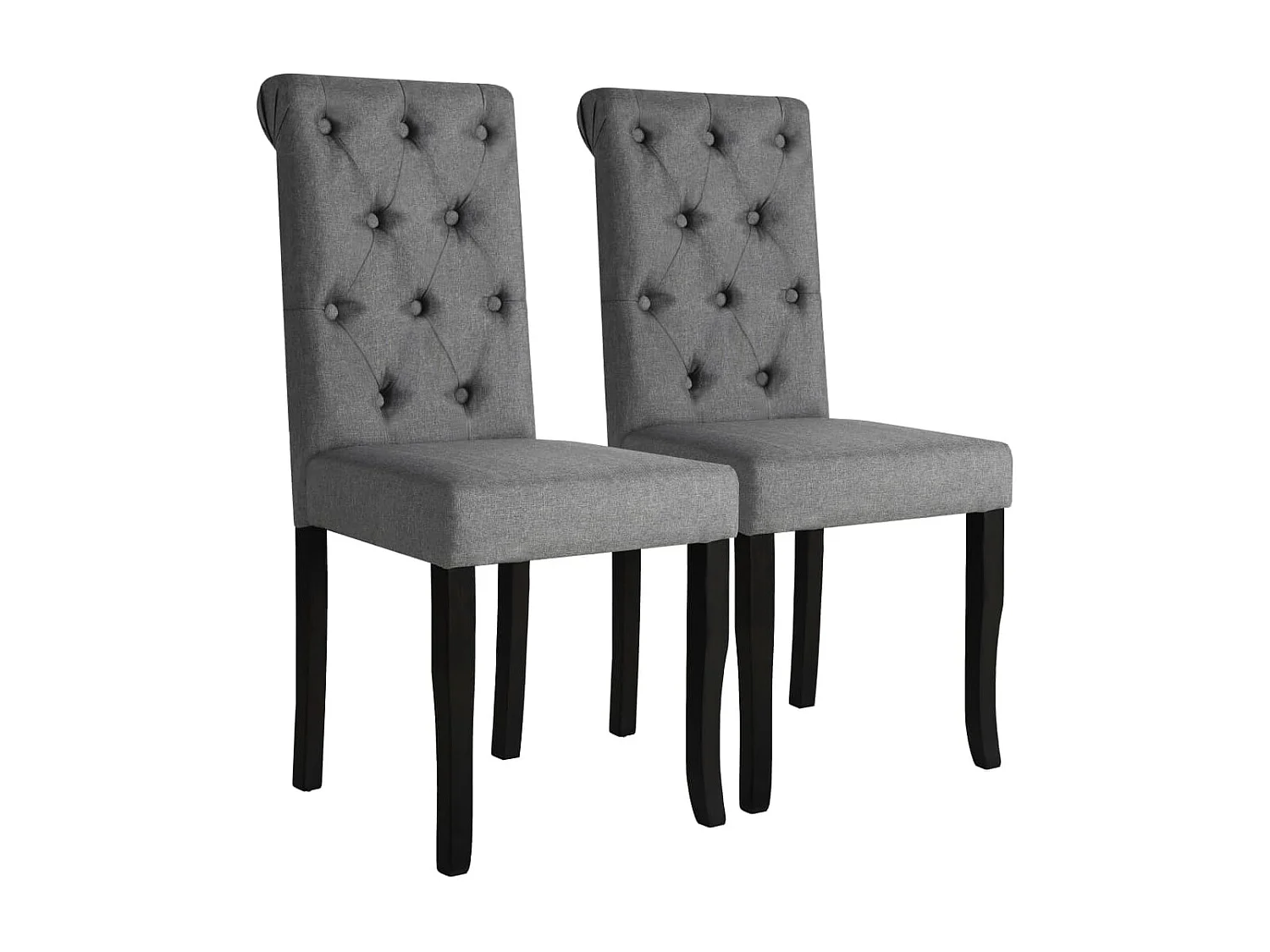 Eetkamerstoelen 2 stukkenstof donkergrijs