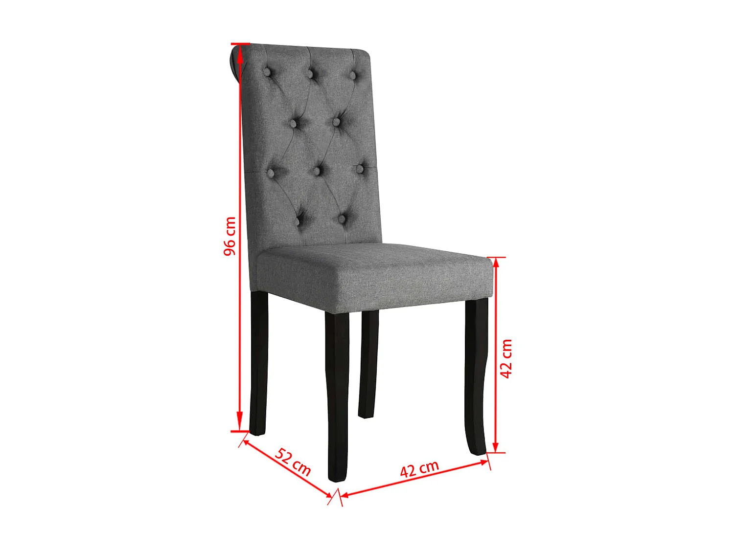 Eetkamerstoelen 2 stukkenstof donkergrijs