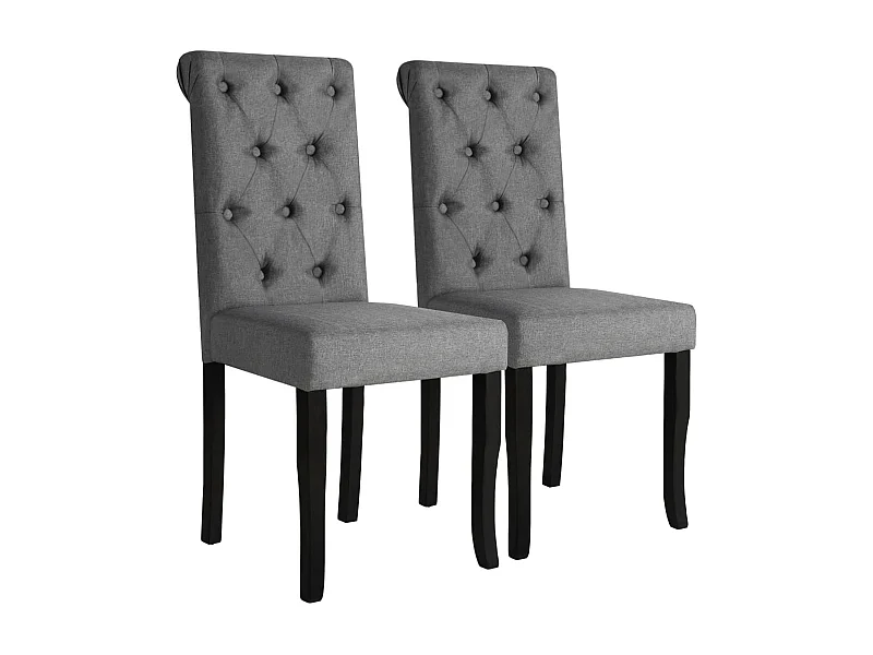 Eetkamerstoelen 2 stukkenstof donkergrijs
