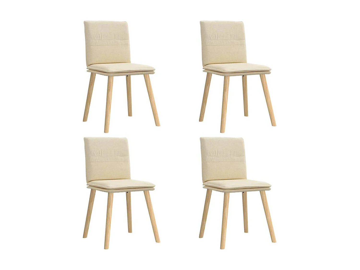 Cadeiras de jantar 4 peças tecido cor creme