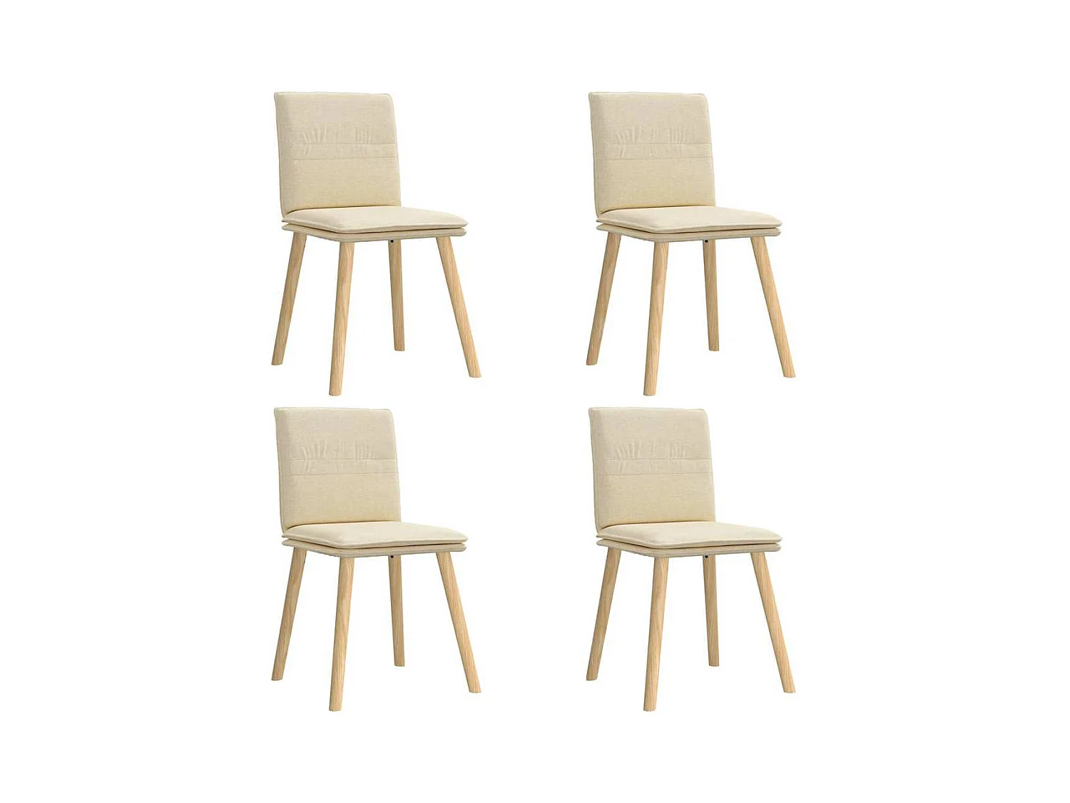 Chaises à manger lot de 4 crème tissu
