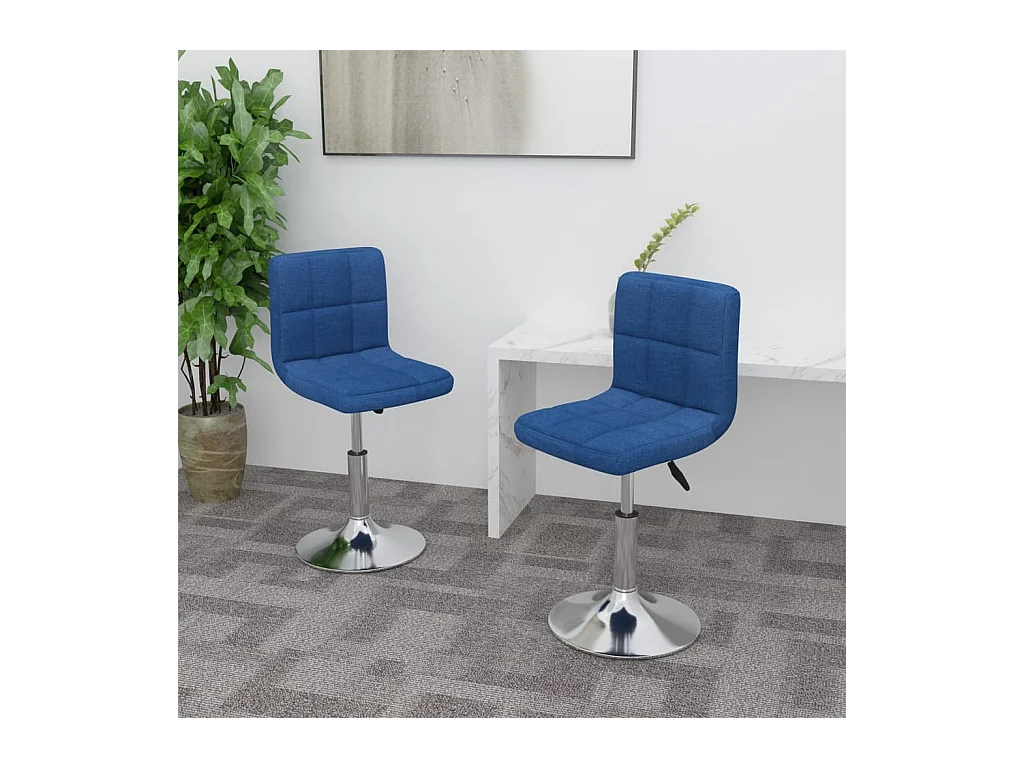 Chaises pivotantes à manger lot de 2 bleu tissu