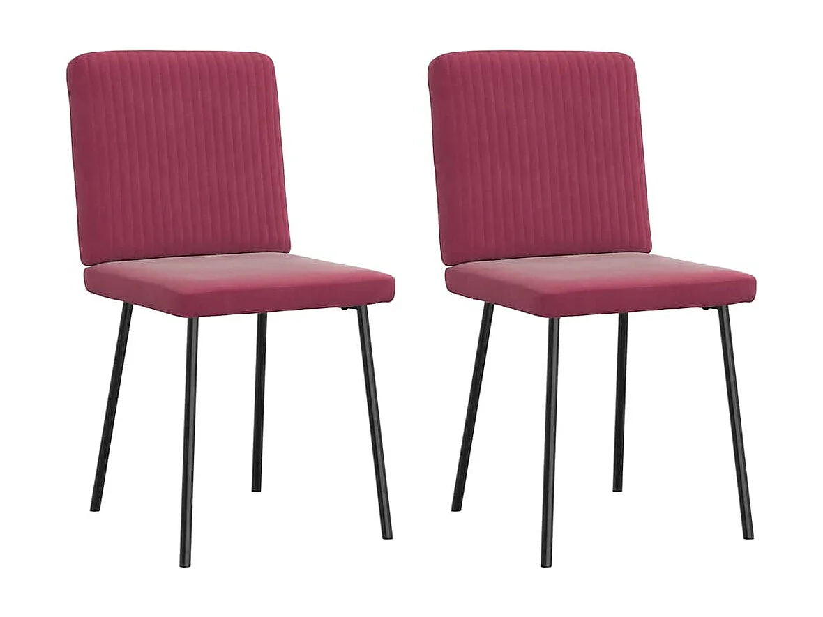 Chaises à manger lot de 2 Rouge bordeaux Velours