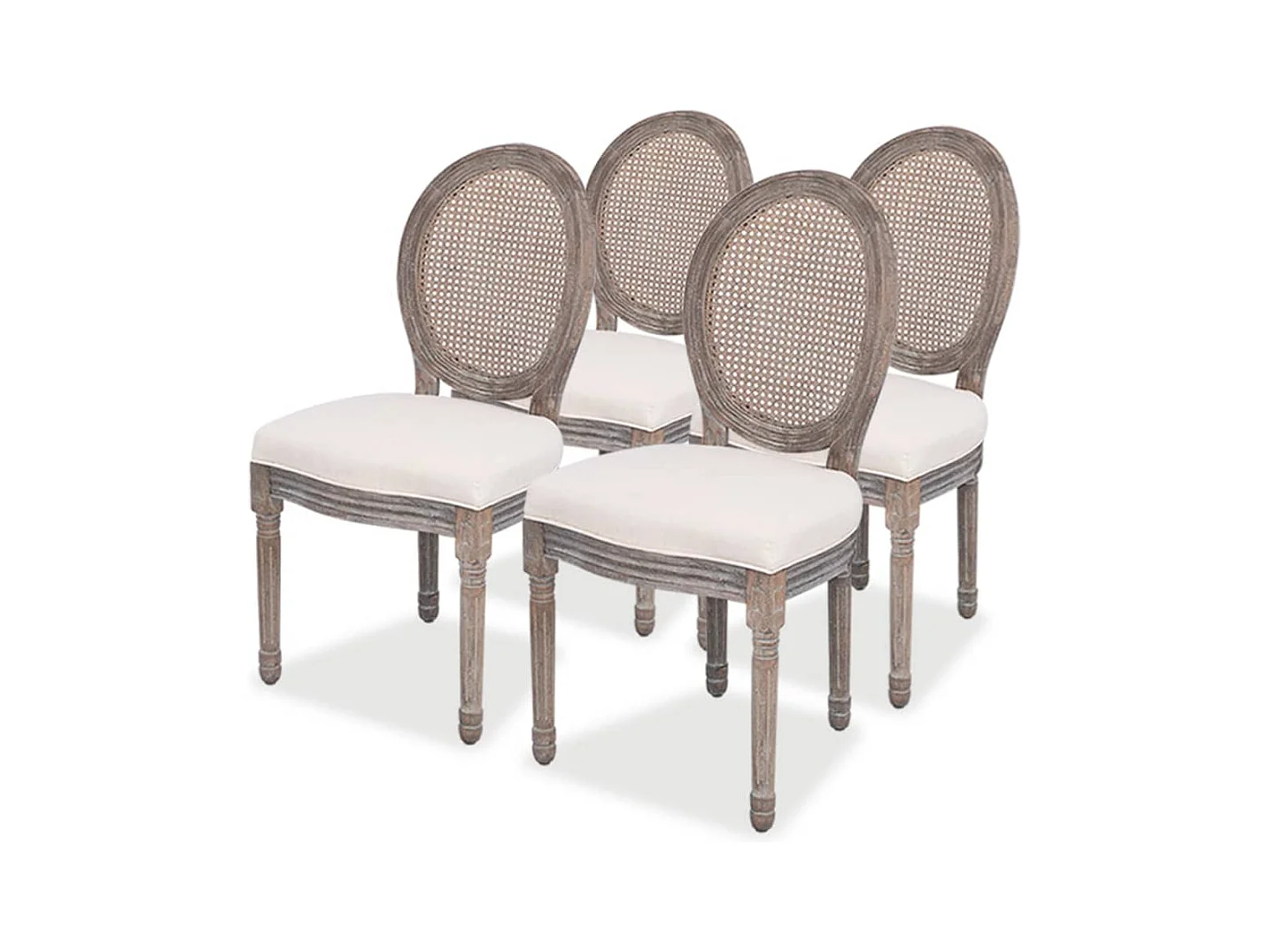 Chaises à manger lot de 4 crème tissu
