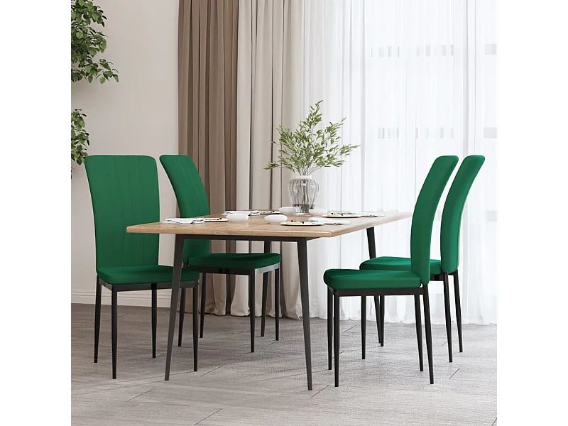 Sillas de comedor 4 unidades terciopelo verde oscuro