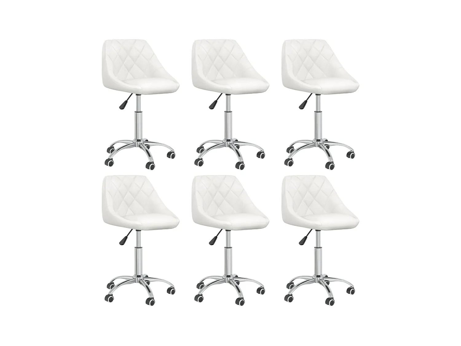 Chaises pivotantes à manger lot de 6 blanc similicuir