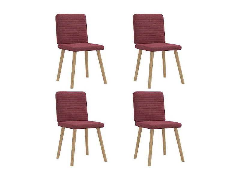 Chaises à manger lot de 4 rouge bordeaux tissu