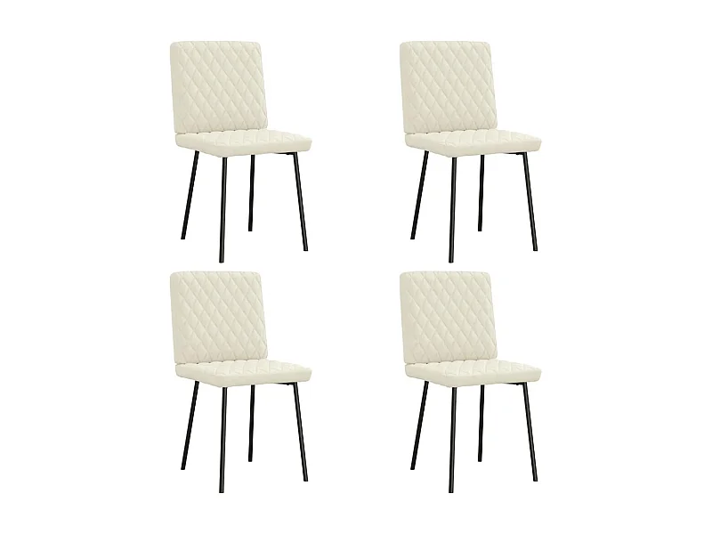 Sillas de comedor 4 unidades terciopelo crema