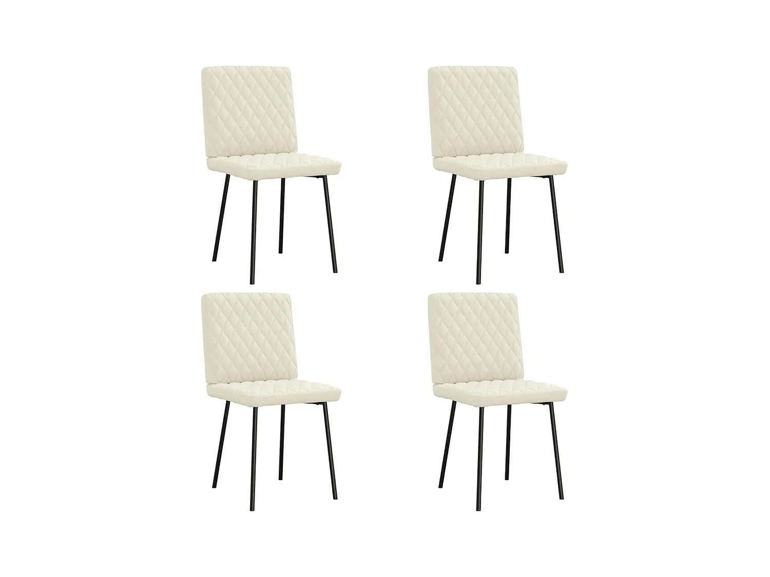 Chaises à manger lot de 4 Crème Velours