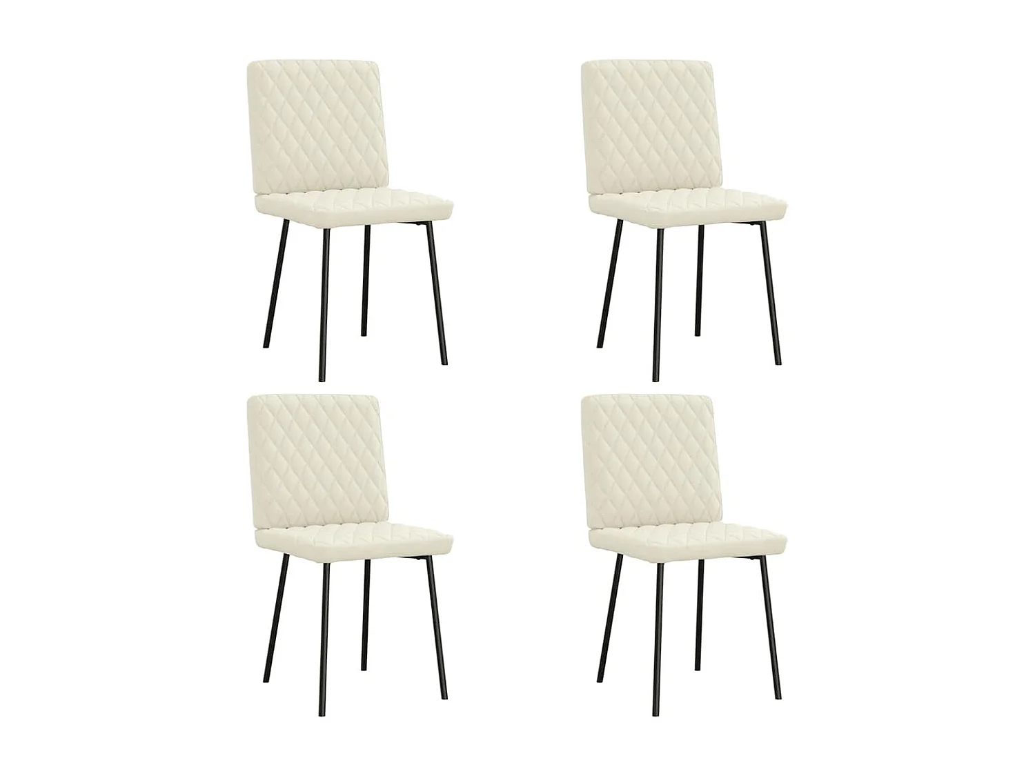 Chaises à manger lot de 4 Crème Velours