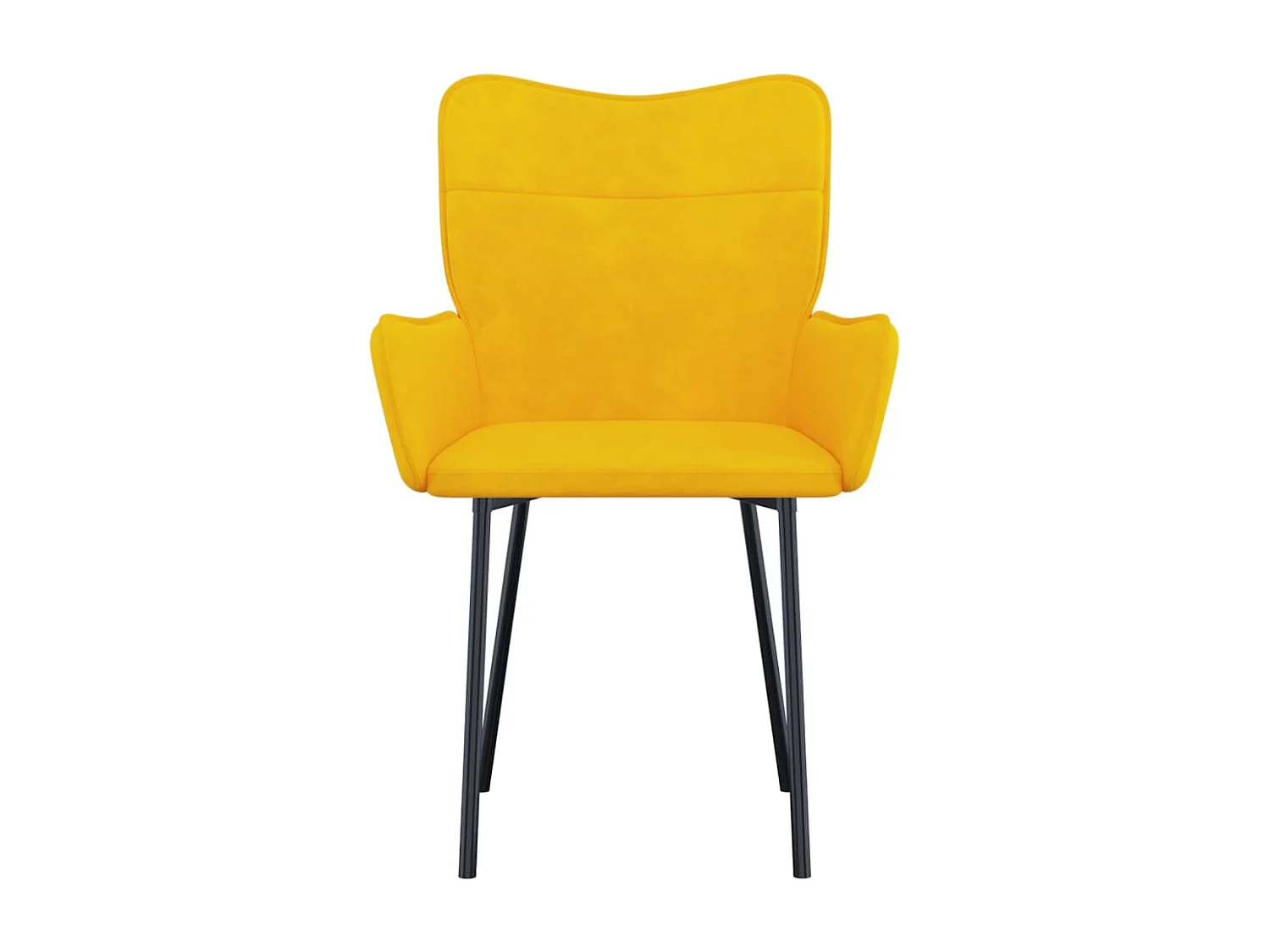 Chaises à manger lot de 2 Jaune Velours