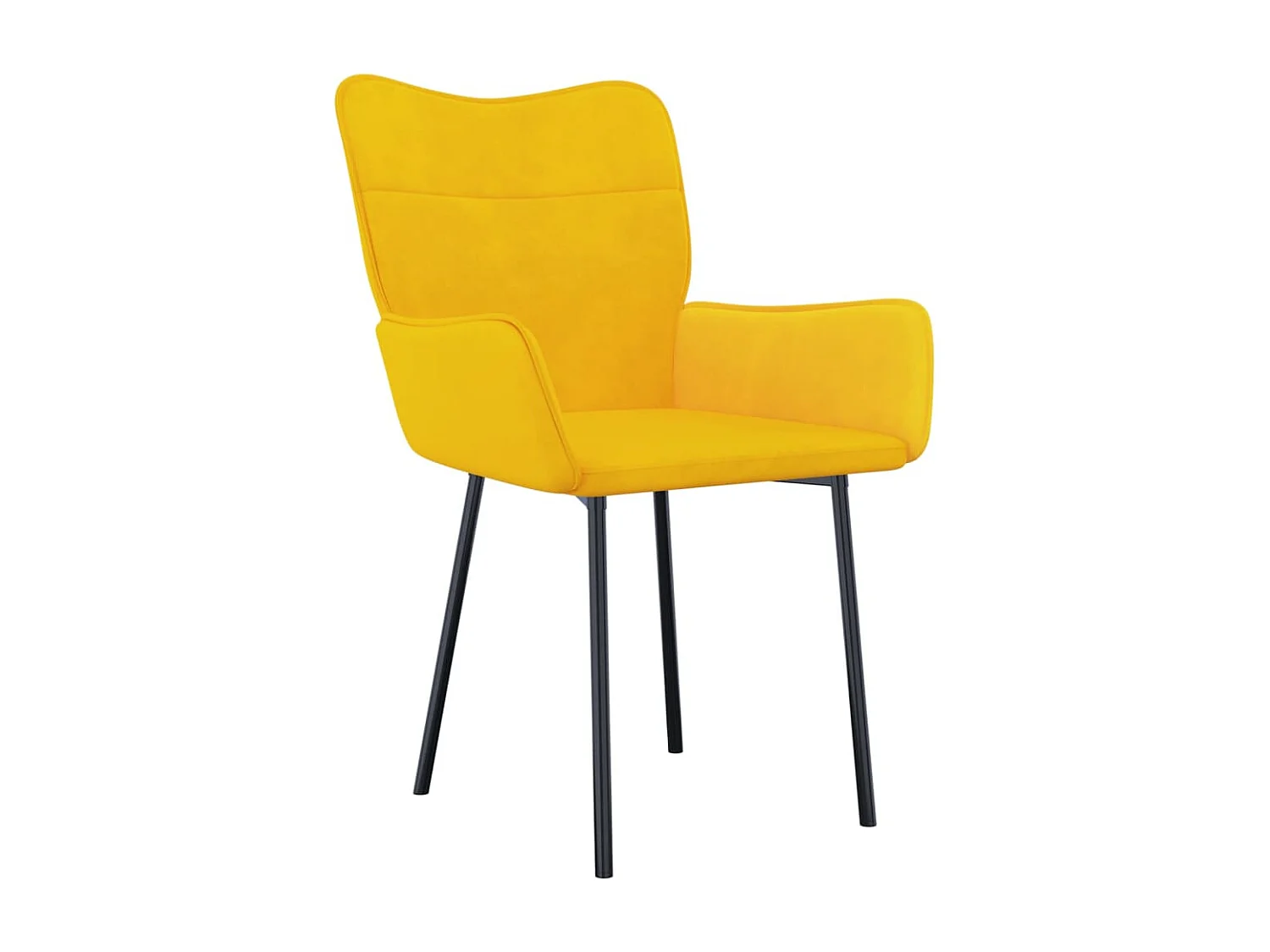 Chaises à manger lot de 2 Jaune Velours