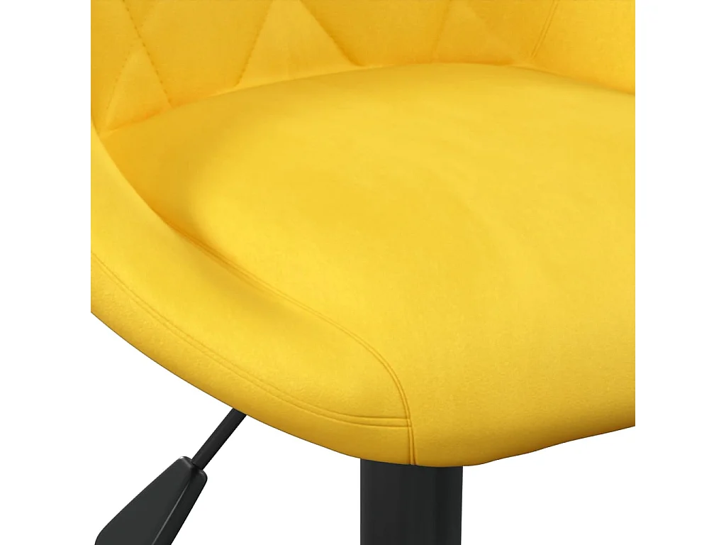 Chaises à manger pivotantes lot de 6 jaune moutarde velours