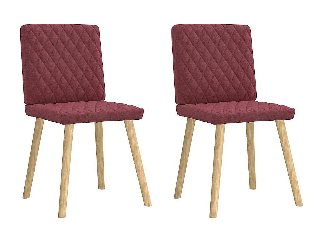 Chaises à manger lot de 2 rouge bordeaux tissu