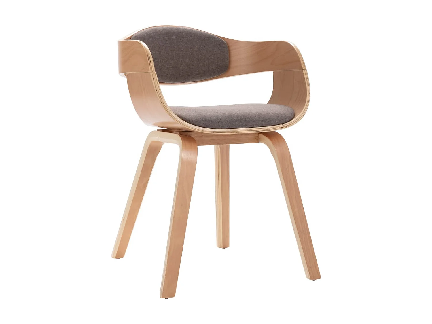 Chaises à manger lot de 6 bois courbé et tissu taupe